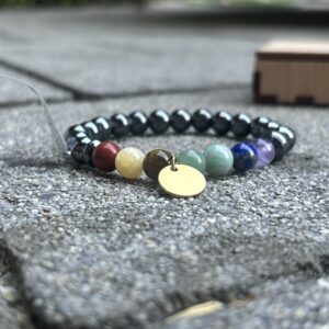 7 Chakren Armband personalisiert mit Hämatit | Chakra Balance | Handmade Österreich
