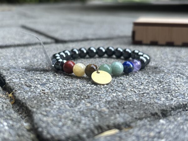 7 Chakren Armband personalisiert mit Hämatit | Chakra Balance | Handmade Österreich