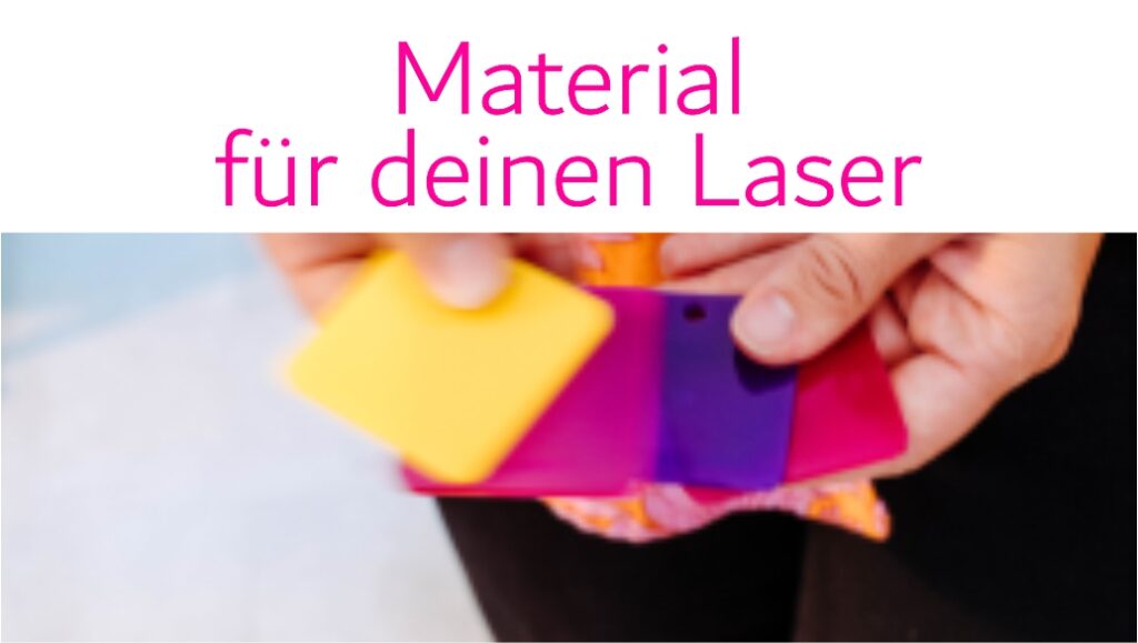 lasermaterial in der Hand